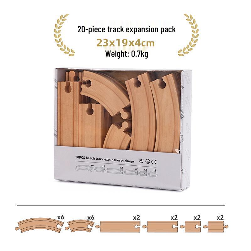 Wooden Electric Train Track Building Blocks - Compatible with Thomas