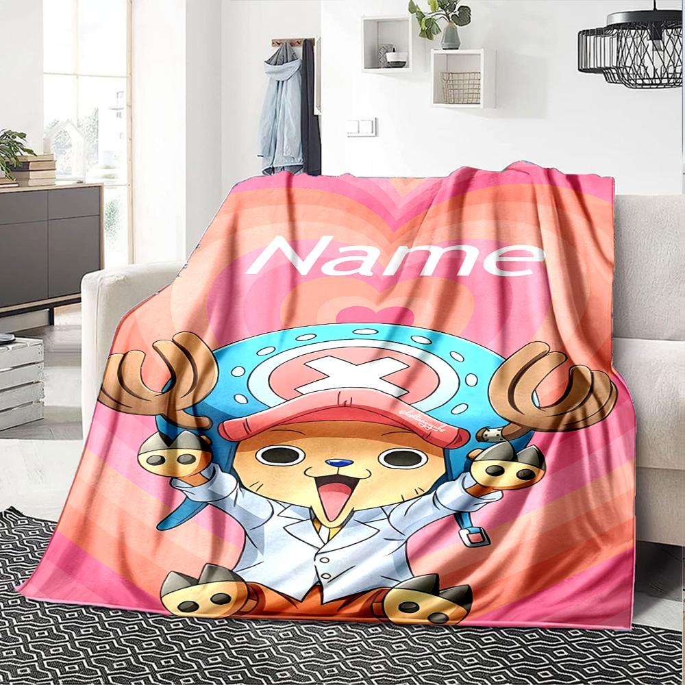 Customiz Name Personality One Piece Chopper Blanket Soft &Warm Sofa Office Bed Travel Lunch Break Blanket, Gift Suitable All Seasons