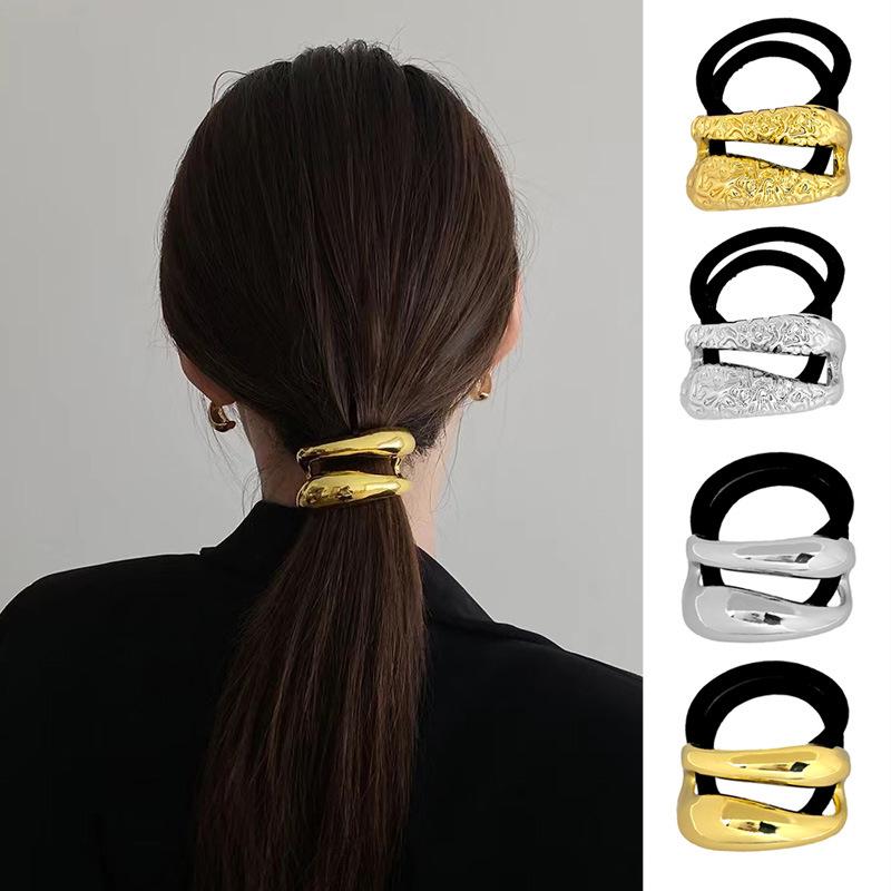 Luxury Alloy Hairband with Ponytail and Bun Support
