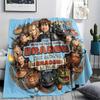 1PC How Train Dragon Patterned Flannel Blanket Suitable For All Seasons For Home Decor Warmth And Comfort Gifts Holiday Present