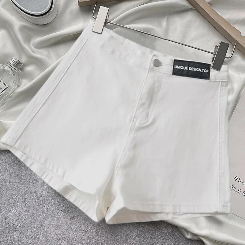 Женские джинсовые шорты с высокой талией - лето 2022 г., облегающий крой, А-силуэт, эластичные, стиль интернет-знаменитости