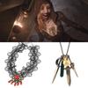 Residents Evils 8 Village Cosplay Necklaces Lady Dimitrescu's Daughter Daniela Bela Lace Flowers Collar Choker Halloween Jewelry