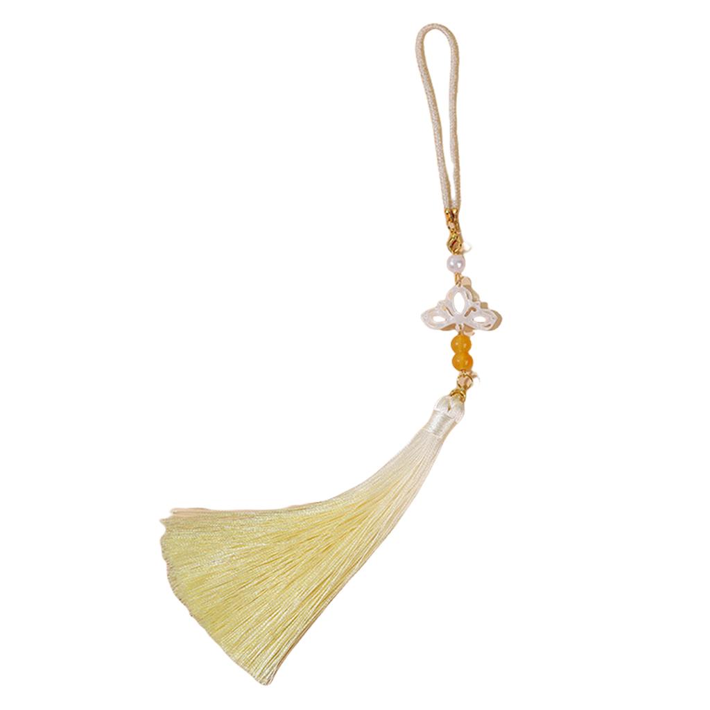 Chinese Style Brooch for Traditional Clothing Handmade Cheongsam Pendant with Long Fringes Waist Hanging Ornament