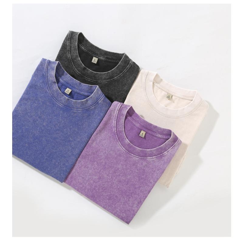 Men Women Summer Washed Vintage T-Shirts Street Hip Hop T Shirt Harajuku Casual Short Sleeve Wash Cotton Tee Tops