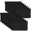15 Pcs Black Blank Canvas Bag 8.3x4.7in Stationery Storage Zipper Bag Diy Graffiti Pencil Case Diy