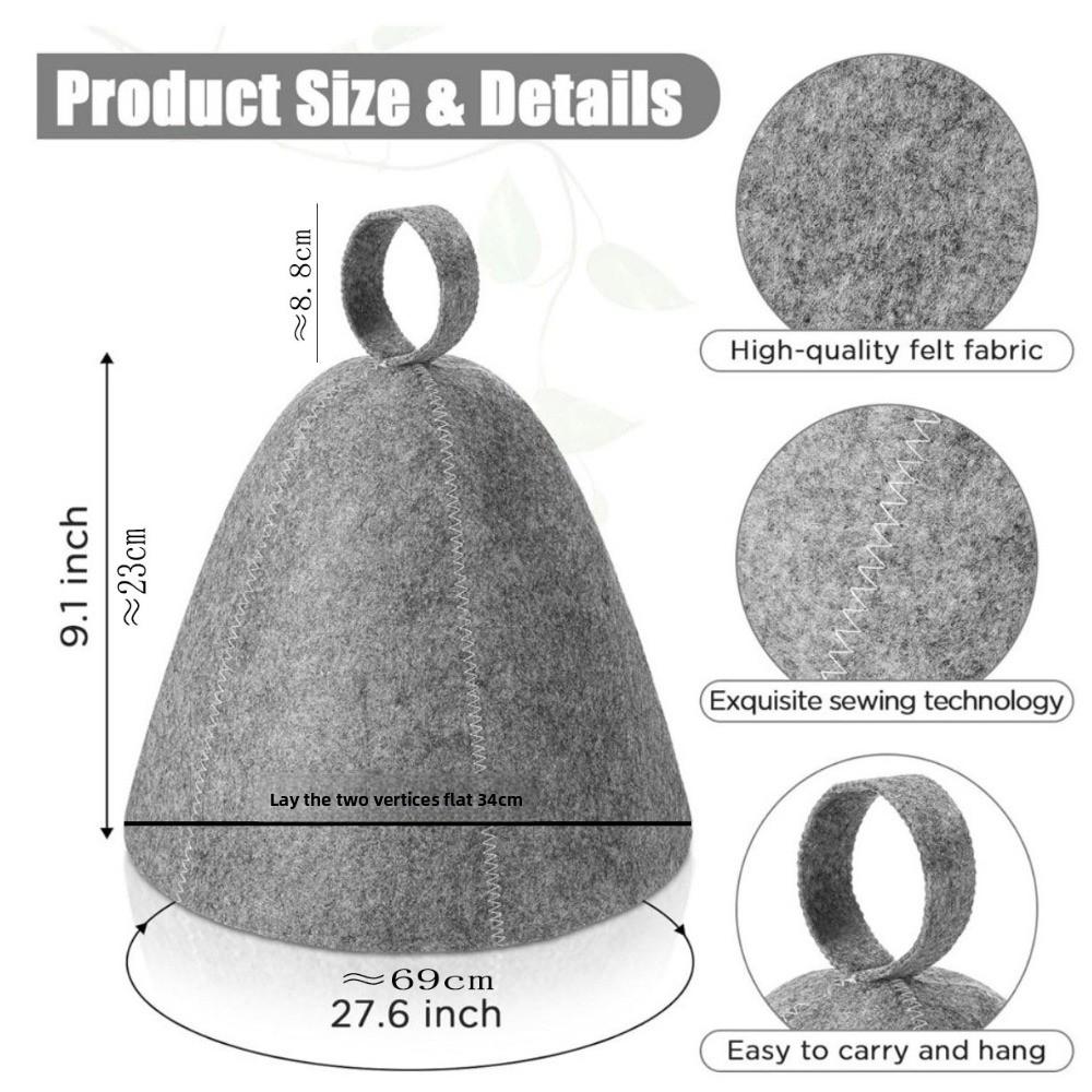 Heat Resistant Sauna Cap Thermal Protection Felt Sauna Cap Head Cover Sauna Hat Gym Steam Room