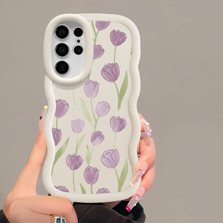 Простой цветочный чехол для Samsung Galaxy A26 S23 Plus S21 A25 S20 FE S24 S22 Ultra S25 Мягкая крышка для телефона A54 A36 A34 A24 A35 A55