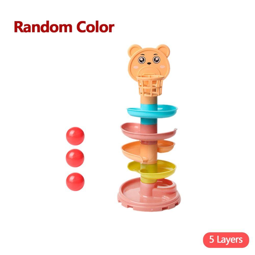 Games Track Turn Around Toy Spin Track Toy Set Baby Puzzle Toy Ball Drop Roll Swirling Tower