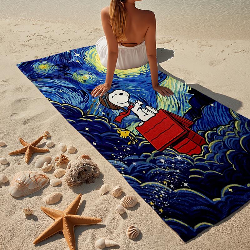 Snoo-dog Heart Background Beach Towel, Super Soft Microfiber, Gift for Her/Him, Birthday, for Pool, Beach, Travel, Home Decor Fan gifts