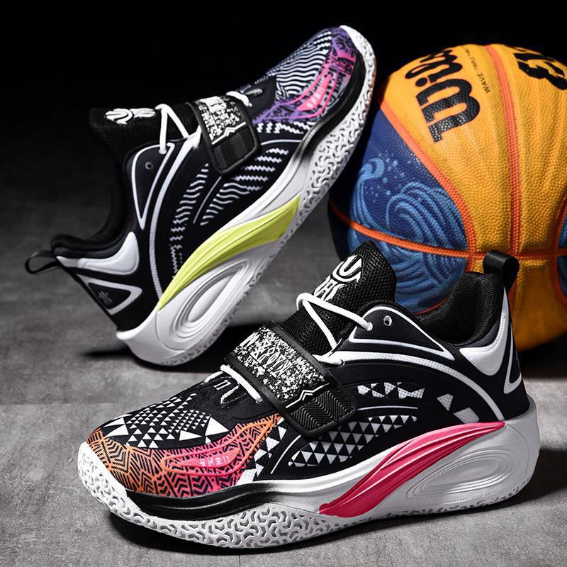 Новые подростковые кроссовки на липучках для мужчин и женщин, для детей среднего и старшего возраста, для использования в помещении и на открытом воздухе, на цементном полу, модные баскетбольные кроссовки