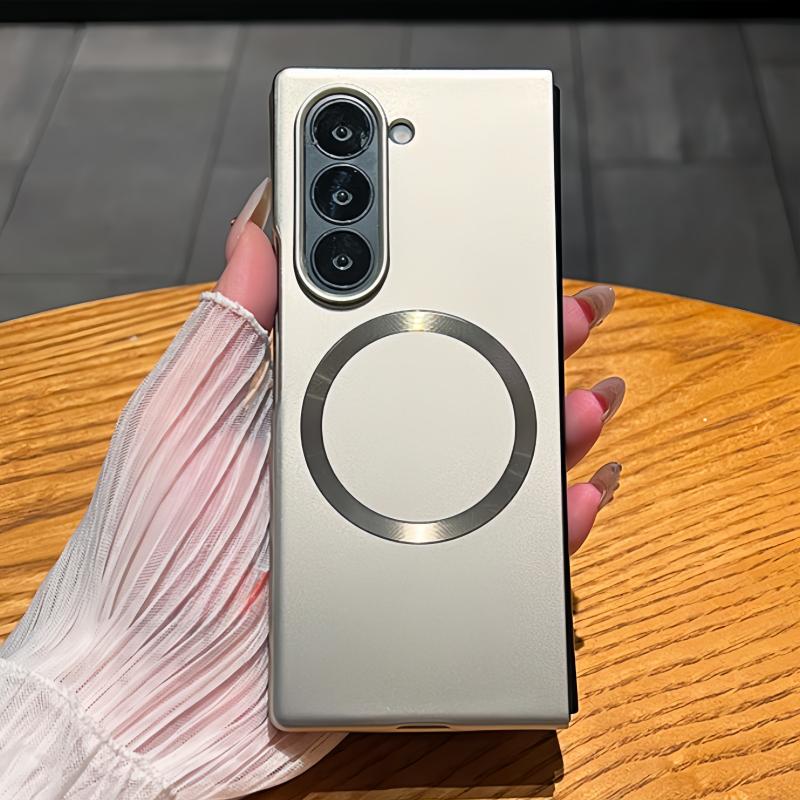 Ультратонкий металлический чехол с покраской, магнитный, матовый, для Samsung Z Fold 7 6 5 4 3, тонкий, матовый, с поддержкой беспроводной зарядки Magsafe