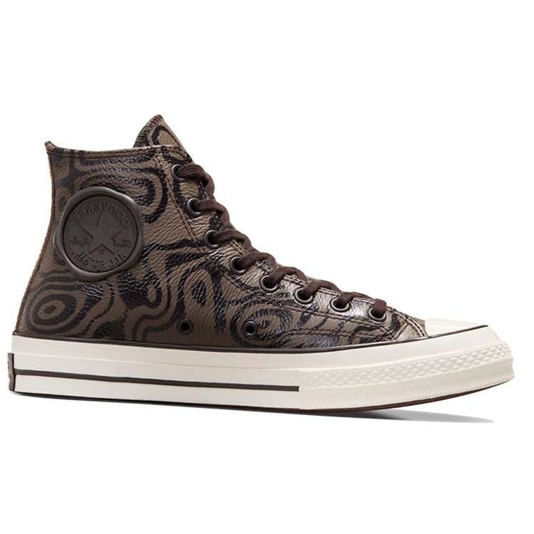 Унисекс кроссовки Willy Wonka x Converse Chuck 70 High Chocolate Swirl Коричневый Бежевый Экрю A08151C