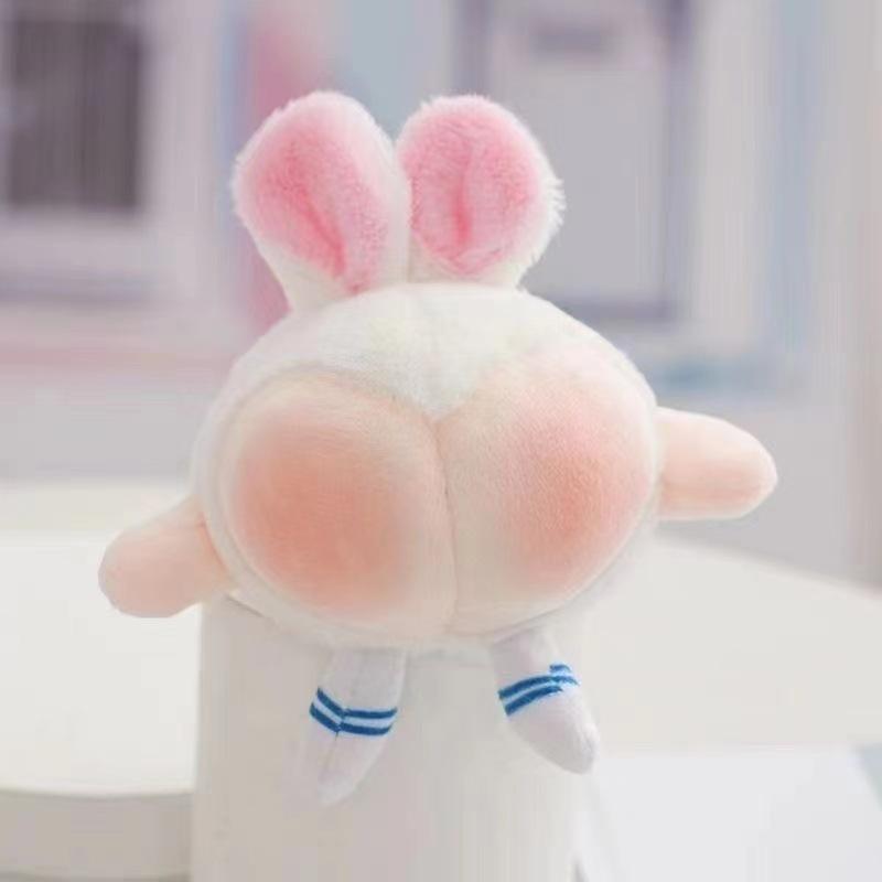 Cute peach skin peach rabbit ass pendant creative keychain schoolbag pendant grab machine doll