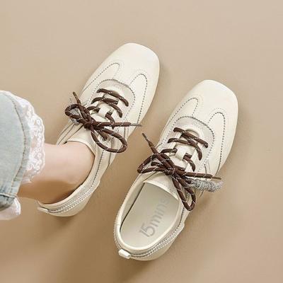 Модная обувь Dexun Женская 2025 Новая Осень Универсальная Повседневная Обувь на Плоской Подошве