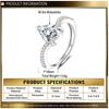 Pear Cut  Moissanite Ring S925 Silver Bridal Promise Ring for Women Valentine Wedding Anniversary Gift