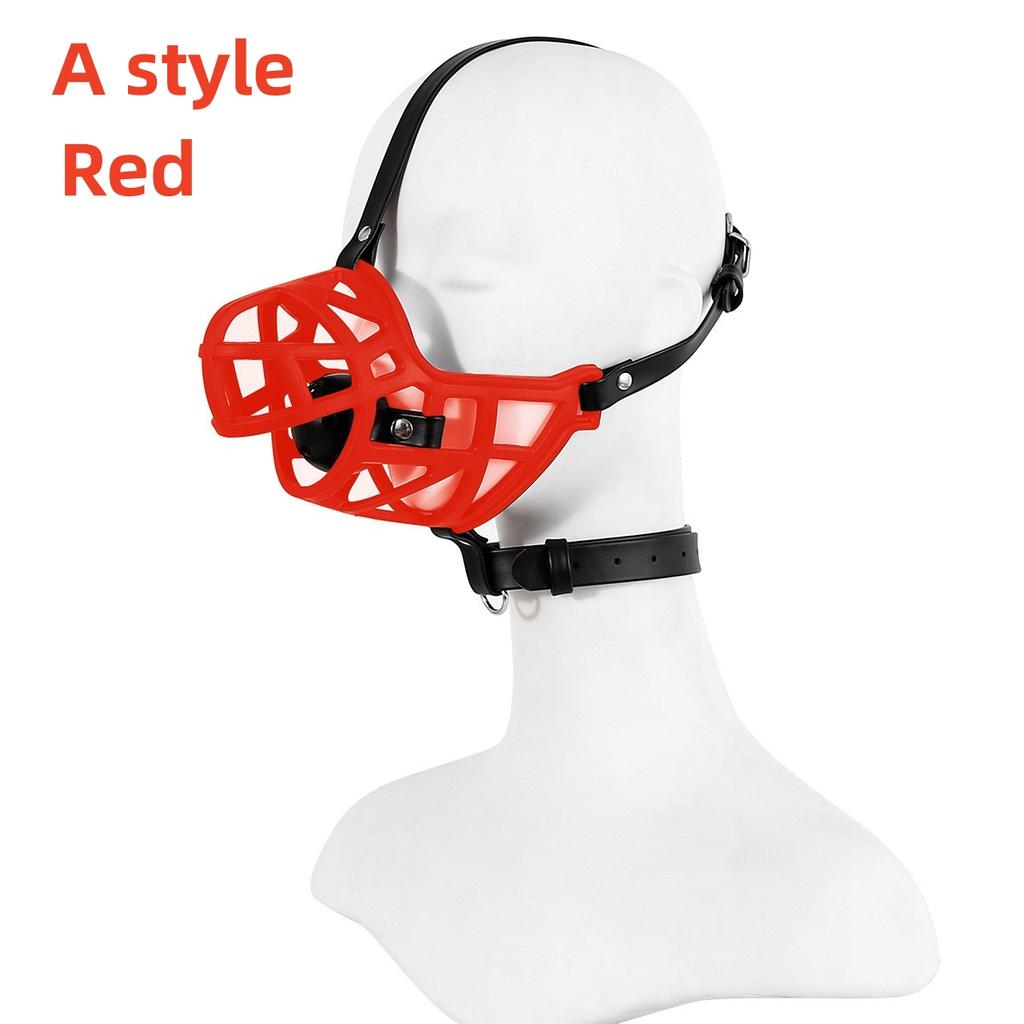 VaHppy Flirting Toys for Couples Mouth Stopper "Mouth Ball" Headgear Mask 2in1 PU Dog's Pig's Mouth Cosplay Dog Slave SM