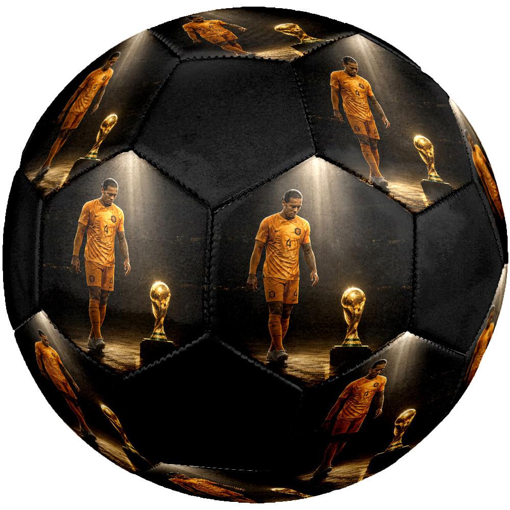 van Dijk Size 5 Soccer Ball, Machine-Stitched PVC, Durable & High Bounce, All Ages Fit, fan merchandise, matches & outdoor use.
