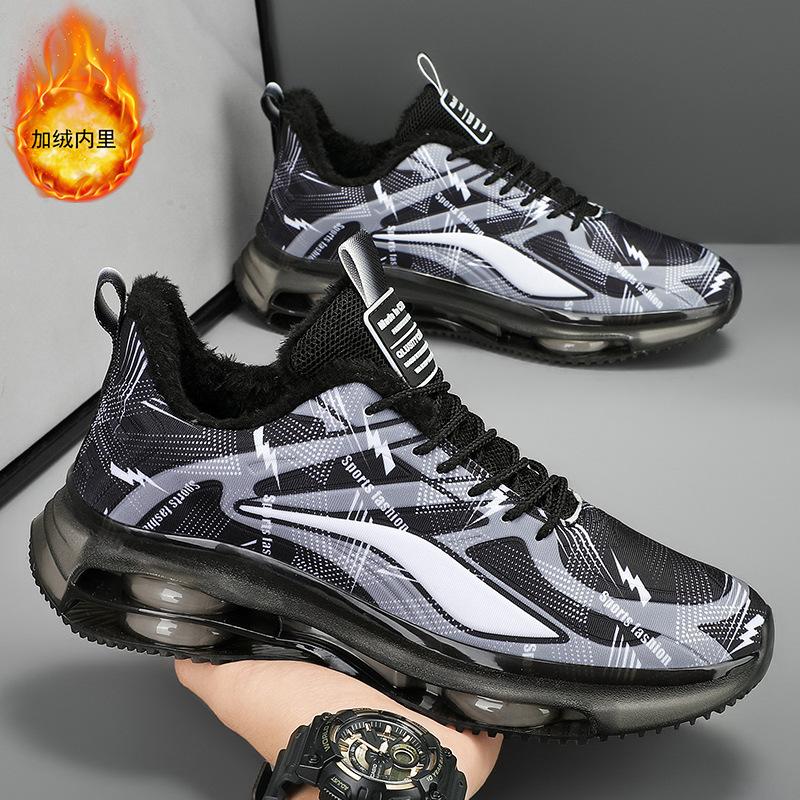 Популярные зимние бархатные трендовые мужские спортивные кроссовки для бега повседневные кроссовки большого размера с низким верхом новые мужские кроссовки