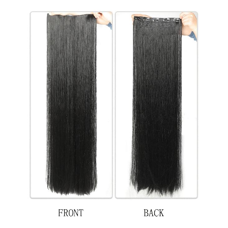 JINKAILI Synthetic 20-40 Inch Extra Long Straight Hair Extension 5 Clips Black Blonde Brown Red High Temperature Fake Hairpiece