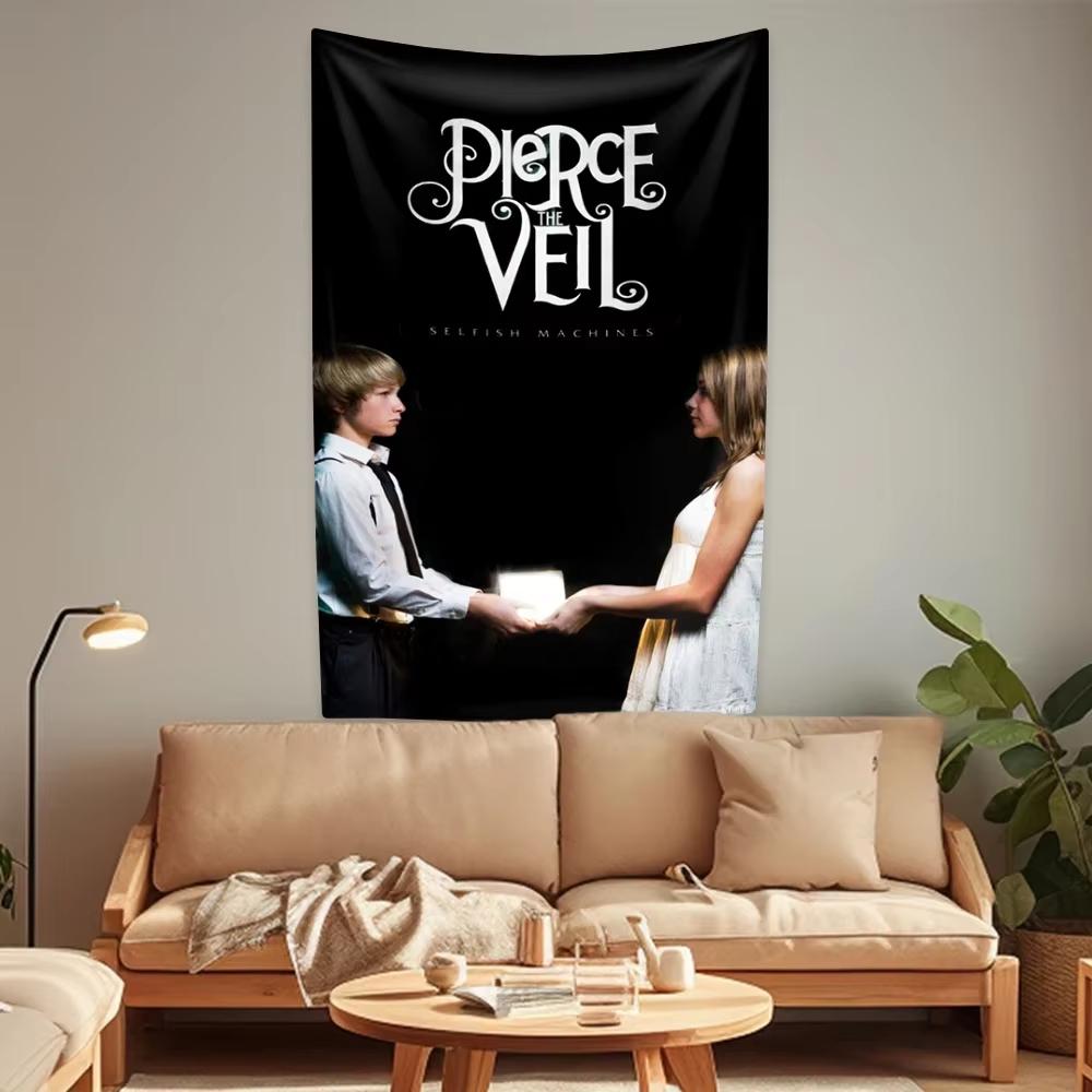 Гобелен Rock Band PPierce The Veils Флаг Постер Баннер Музыкальное Искусство Декор Дома Изголовье Эстетичная Ткань Фона Фонаря Концертная Вечеринка