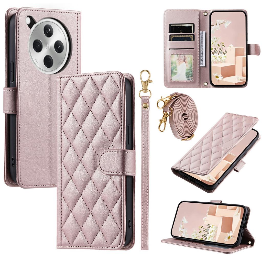 For Oppo Find X8 5G Wallet Case Rhombus Grid PU Leather Phone Cover