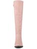 Allegra K Women's Knee-High Boots with Side Zipper and Chunky Heel, Dust Pink, Size 25.5cm