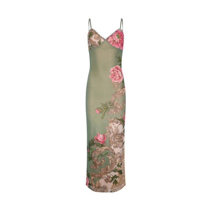 Женское длинное платье Holiday Ethos Slim Print Design Sense Halter Dress Женское платье