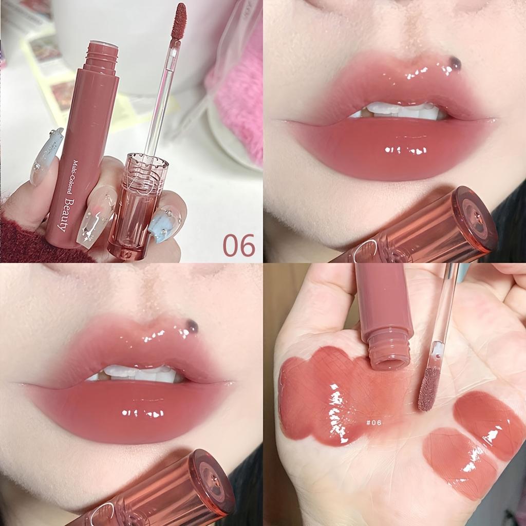 Водостойкая зеркальная желейная помада для губ 6 цветов, водостойкий блеск для губ, длительный увлажняющий глянцевый красный оттенок, макияж для губ, косметика