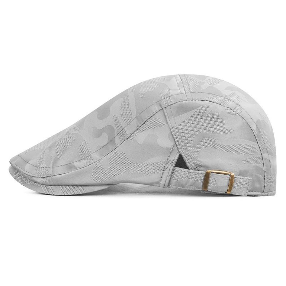 Breathable Thin Beret Hat Sun Protection Adjustable Newsboy Hat Leisure Visor Cap Mesh Shade Duck Tongue Hat Spring Summer