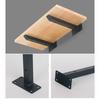 SYWXJ Hidden Shelf Brackets, Black Iron I-Shaped Rod Brackets, Wall-Mounted Floating Shelves, Angle Shelf Brackets, Set of 2 with Screws (30cm)