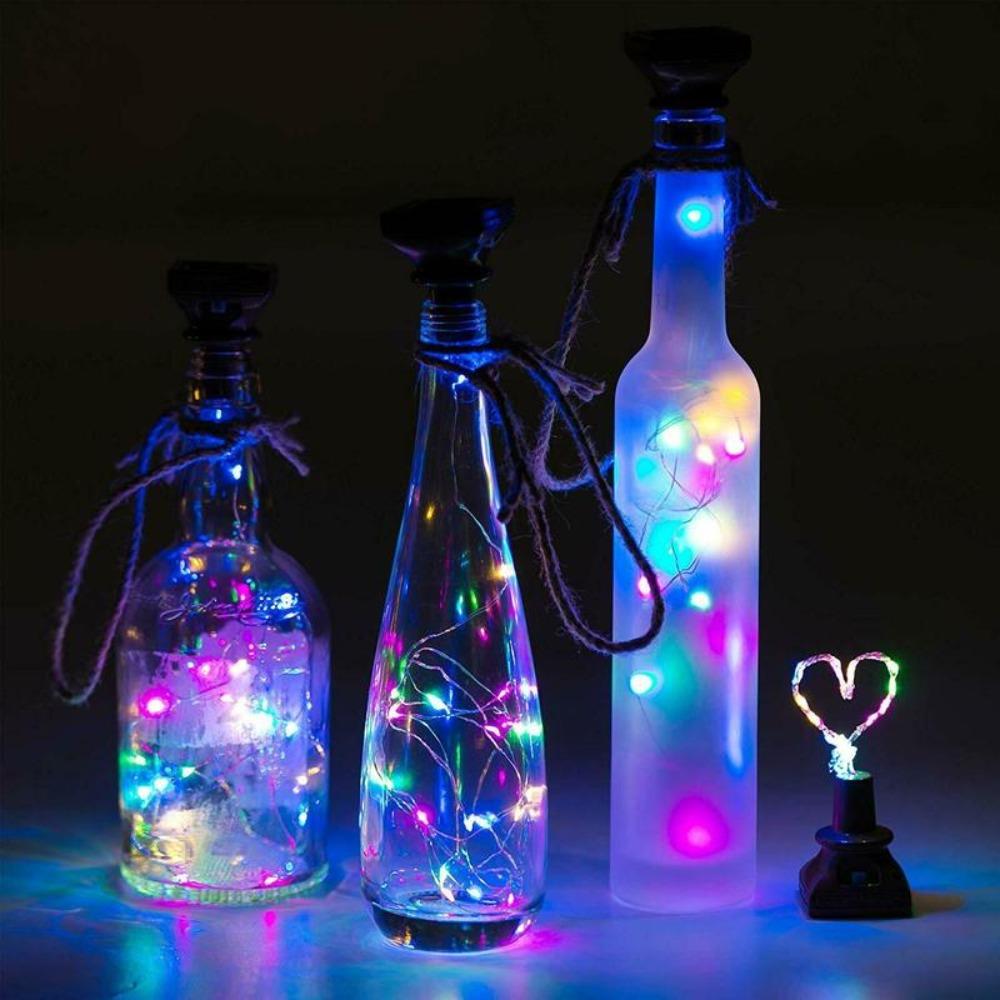 5pcs Solar Powered Copper String Lights 20 LED Fairy Lights New Copper Wire String  Wine Bottles