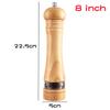 8-inch Manual Pepper Grinder Wooden Salt Pepper Mill Acrylic Ceramic Core Freshly Ground Pepper Seasoning Grinding Milling