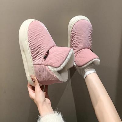 Зимние парные стильные лаконичные однотонные каблуки плюшевые тапочки нескользящие теплые шлепанцы женские домашние повседневные хлопковые туфли