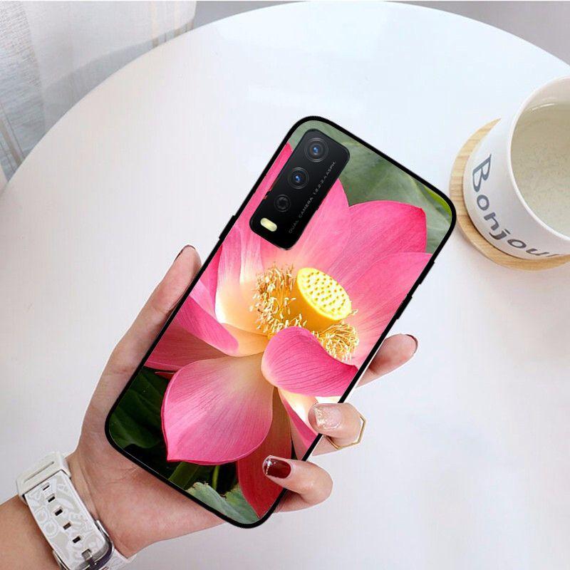 Funda ЦВЕТЫ ЛОТОСА чехол для телефона для vivo Y31 Y30 Y33S Y11S Y12S Y17 Y20 Y20S Y21 Y21S Y1S Y53S Y15 Y19 Y91C V23 5G чехлы