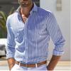 New men's shirt, long-sleeved shirt strip single-breasted shirt loose style business office spring shirt xs-6xl fashion casual