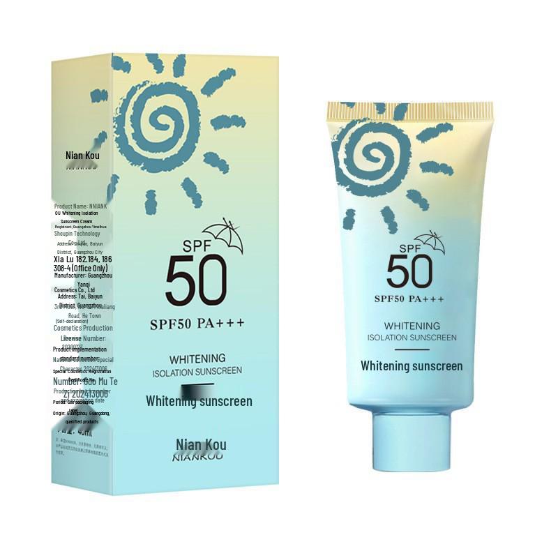 Крем-солнцезащитный Baishu Отбеливающий и водостойкий SPF 50+++ УФ-защита