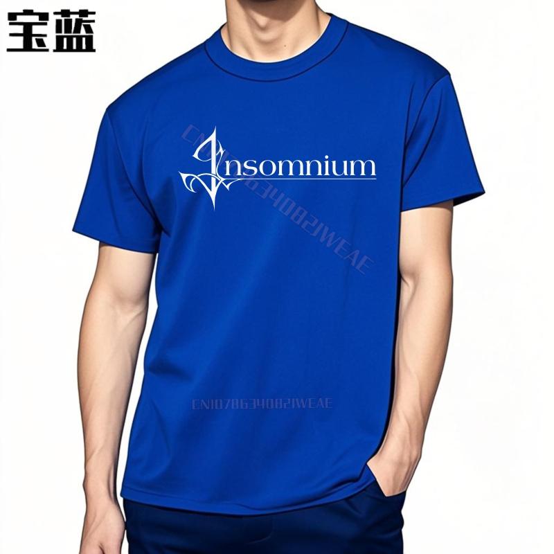 Top tees Brand Relaxed Fit Tshirt Insomnium Logo On Black Comfortable Streetwear Tshirts Fashion Soft Round Neck Tee