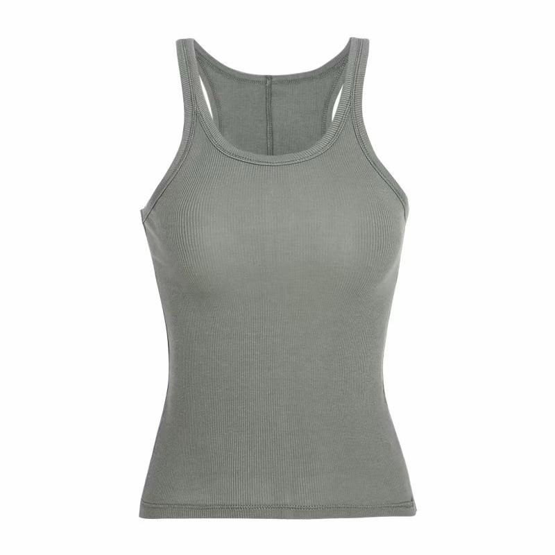 Сплошной цвет, базовая трикотажная майка в рубчик, женские летние винтажные майки без рукавов, крутая уличная одежда 90-х годов для девочек, зеленые мягкие футболки