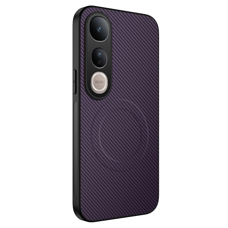 Для Vivo V50 Роскошный Чехол из Углеродного Волокна Для Magsafe Магнитный Чехол Для Vivo V50 Lite Беспроводная Зарядка Защитная Крышка Объектива Для VIVO V50