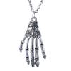 New Vintage Skull Claw Pendants Women's Necklaces Long Antique Silver Color Chain Punk Hiphop Style Halloween Party Neck Jewelry
