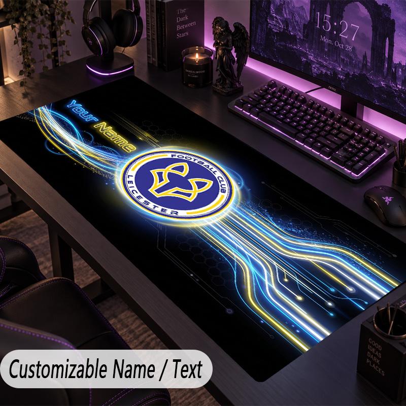 Large Mouse PadLeicester City Custom Name Text Personalized Desk Mat Non Slip Gaming Pad