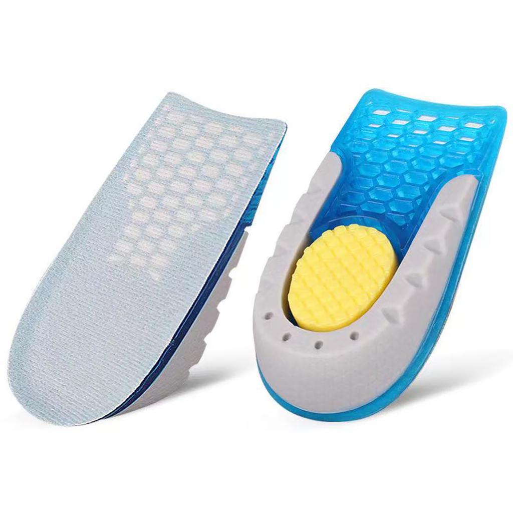 1 Pair Heel Lift Inserts Height Increase Insole Soft Breathable Invisible Design Sillicone Foot
