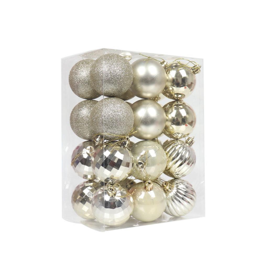 24 шт. Пластиковые подвесные рождественские шары, блестящие подвески на елку, новогодний подарок