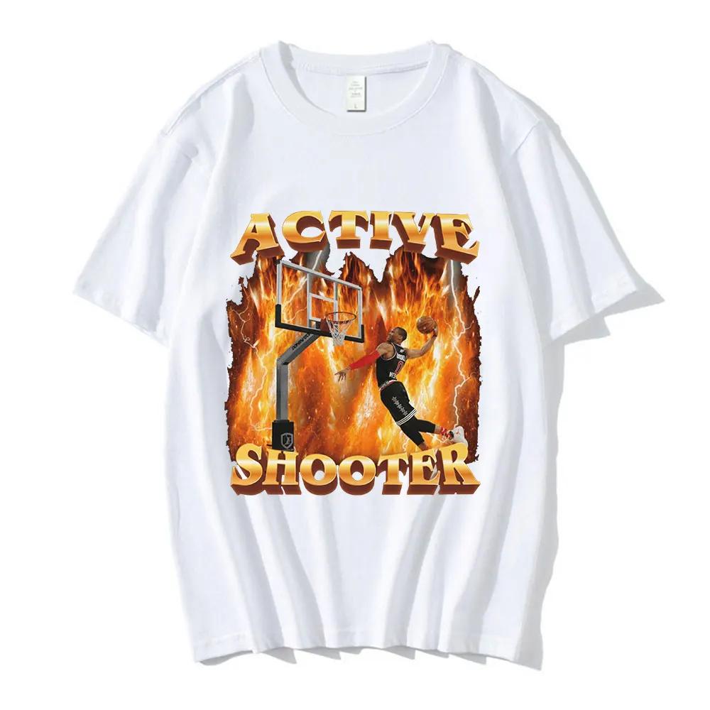 Футболка с забавным мемом Active Shooter, женская модная ретро-футболка с коротким рукавом, повседневная футболка большого размера в стиле Харадзюку