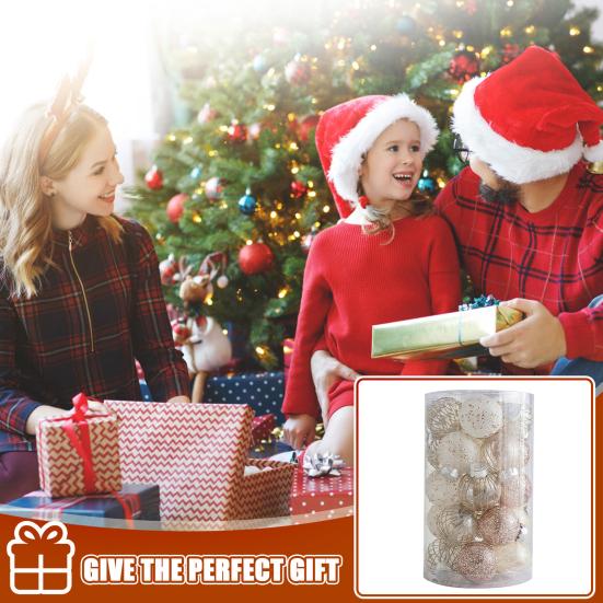 Yousheng 25 Pcs 2.36 Inch Christmas Ball Ornaments Glitter Sequin Plastic Ball Christmas Tree Hanging Decorations for Indoor Outdoor Holiday Decor