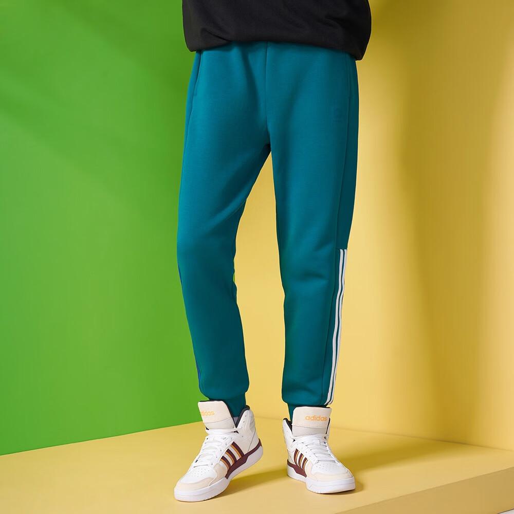 Adidas Neo Knit однотонные полосатые джоггеры с манжетами, мужские штаны, бирюзовые, зеленые HC9668