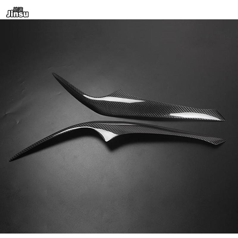 Carbon Fiber Headlight eyelid cover decorative sticker For Hyundai Coupe 2003 - 2005 FX 2.0 2.7 Sport style car front eyebrow