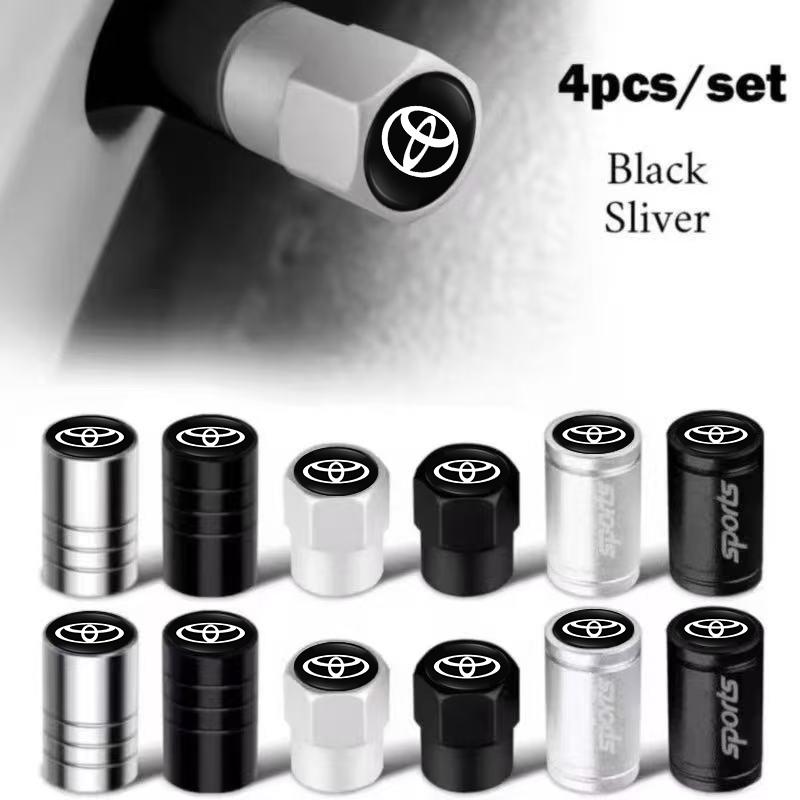 4Pcs Car Wheel Tire Valve Stem Cover Dustproof Cap For Toyota RAV4 Corolla Camry Frontier Supra C-HR Hilux Tacoma Prado Yaris CI6