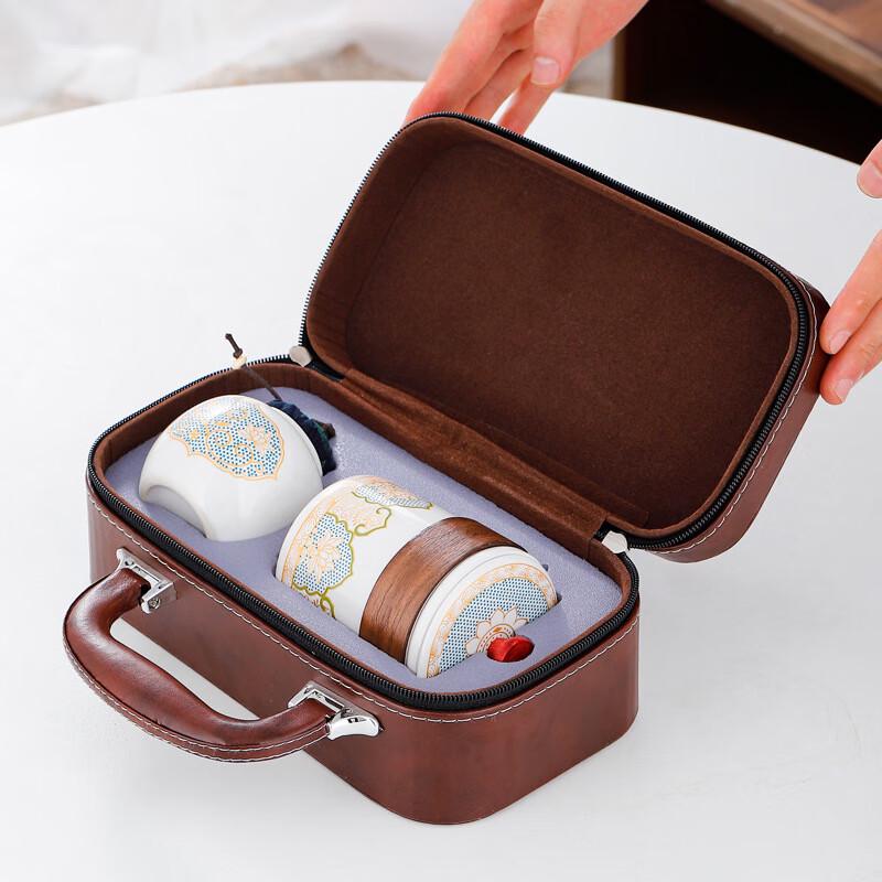 Portable Ceramic Tea Set with Travel Case