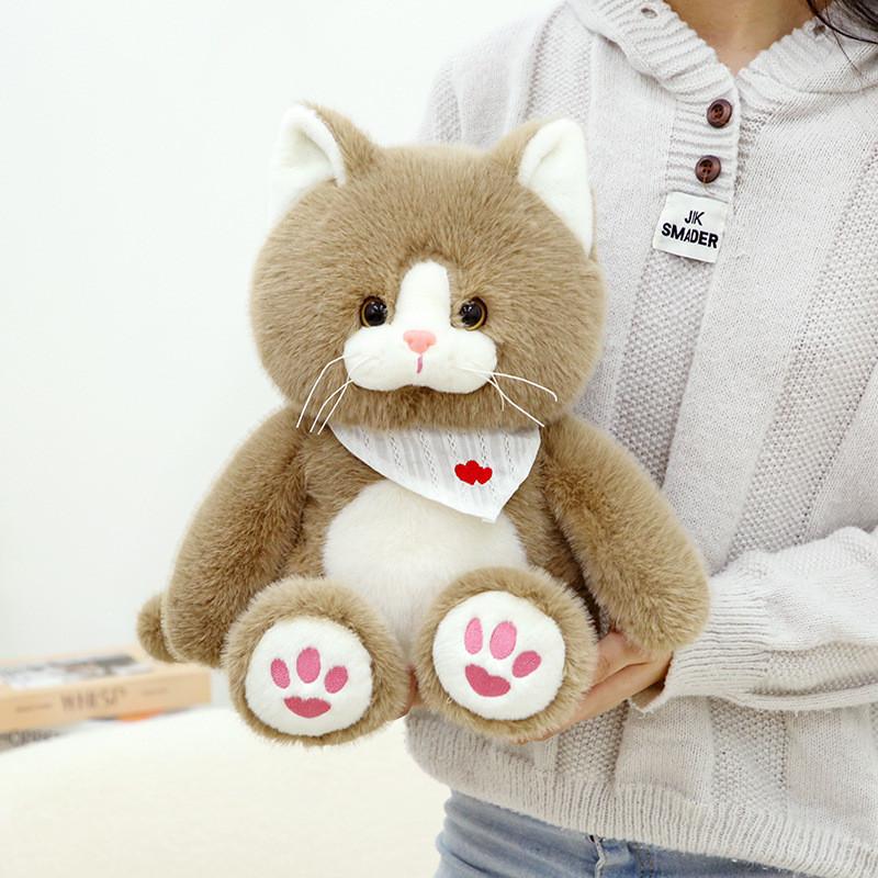 Биб Кот Милый Плюшевый Мягкий Игрушка Кукла Украшение Комнаты Подарок на День Рождения для Детей ПП Хлопок